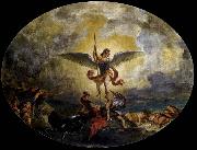 Eugene Delacroix St Michael defeats the Devil oil painting on canvas
